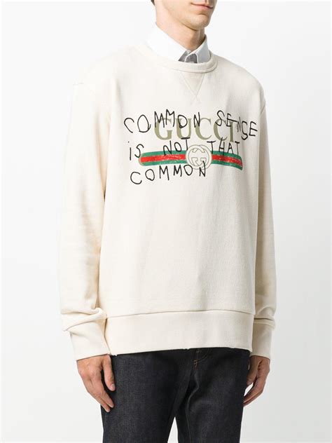 Gucci White Common Sense Is Not That Common Sweatshirt for .